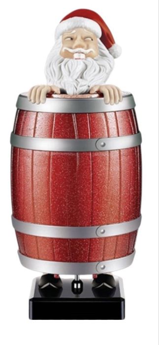 Футляр с приколом  дед мороз в бочке