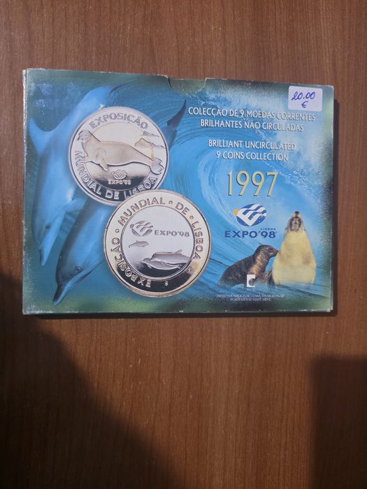 Coleção de 9 moedas "Brilliant Uncirculated" da Expo '98 de Lisboa