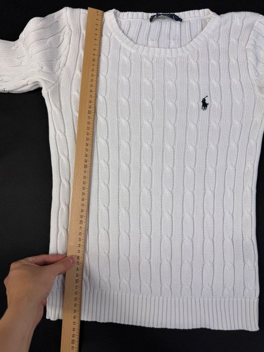 Sweter Warkocz Ralph Lauren Biały 100% Bawełna 413