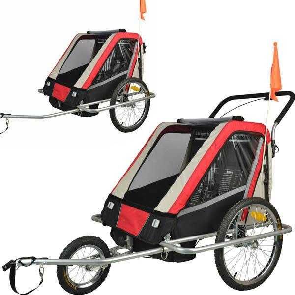 TUK TUK 2 em 1 ___ atrelado bicicleta ou carrinho de transporte 2x crianças ou animais
