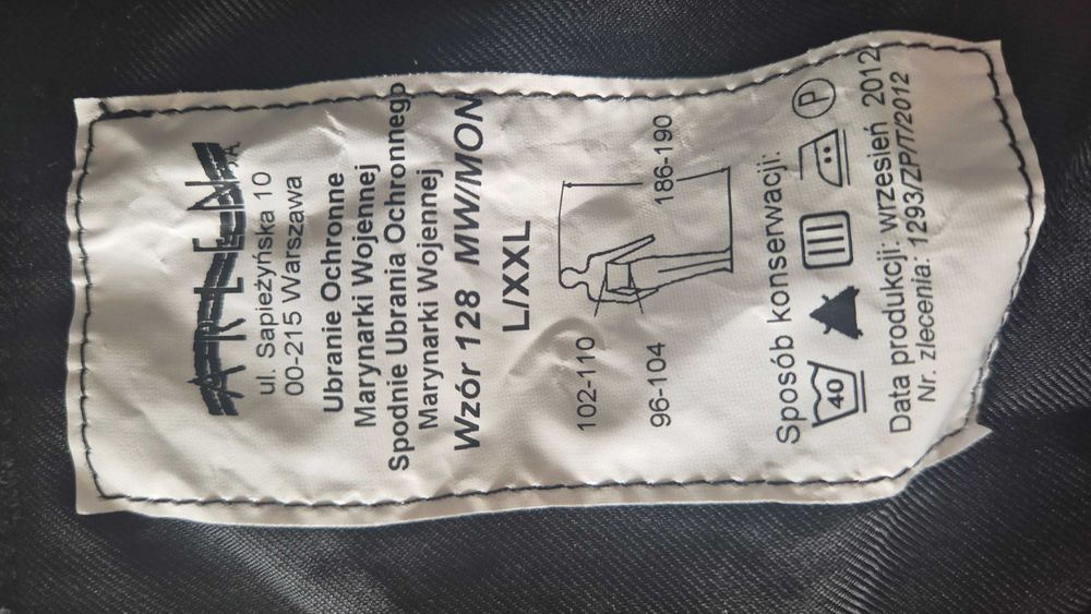 Ubranie ochronne wzór 128 MW/MON