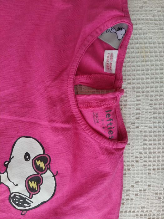 Blusa cor de rosa do Snoopy - Lefties - Tamanho 18 - 24 meses - 92 cm