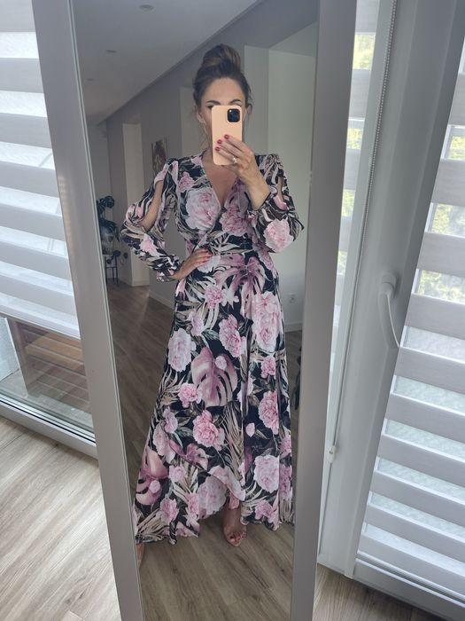 Piękna maxi długa sukienka w kwiaty XL Loudress