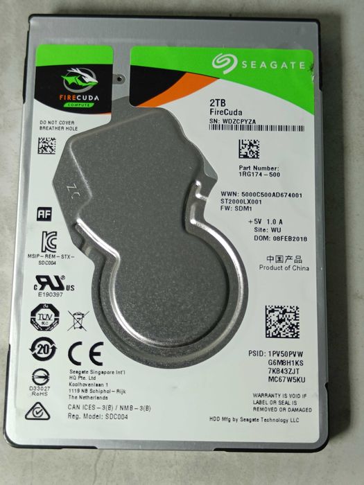 Hard Disk HDD диск 2.5 Seagate 2TB FireCuda до ПК, НОУТА або PS