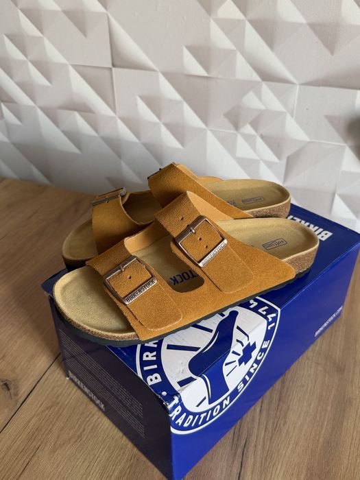 Замшеві шльопанці тапочки Birkenstock Arizona (біркіни, біркінсток) 38