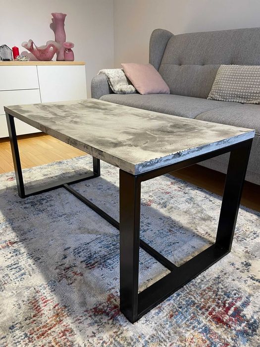 Stolik z blatem betonowym Inral 100cm x 50 cm x 49cm