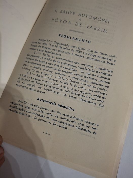 Automobilismo 1950 rallye sport clube porto
