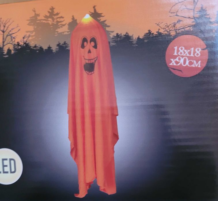 Dekoracje Halloween duch led wiszący zabawa impreza