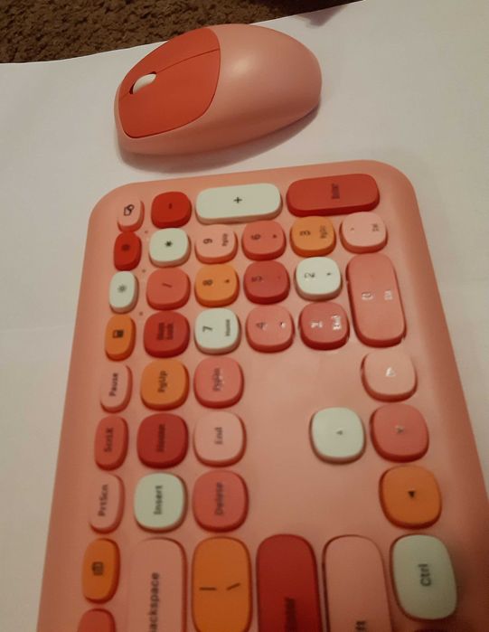 Klawiatura Candy Forever + myszka, różowe, biurowe