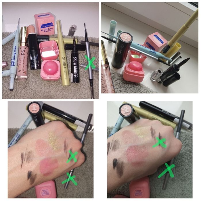 Набір косметики палетки, туш, блиск пензлі кисти revolution