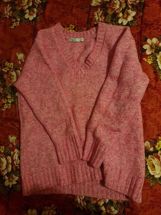 Ciepły Różowy Sweter