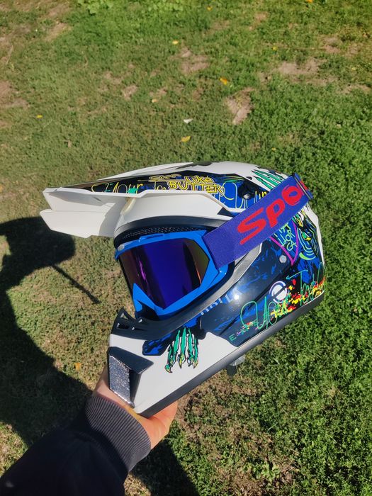 Нові моделі! Шолом кросовий ендуро, окуляри, рукавиці, підшоломники