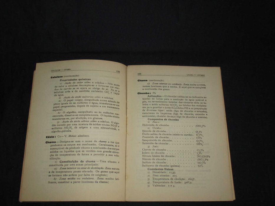 Livro Dicionário de Química Elementar 1947