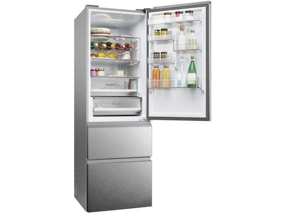 Frigorífico Combinado HAIER HTW5618CNMG (No Frost - 185 cm - 360L - Inox)