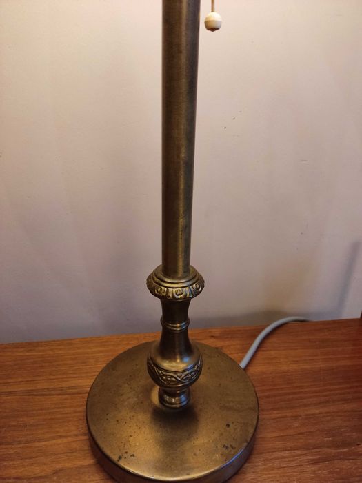 Lampa stara stołowa z abażurem