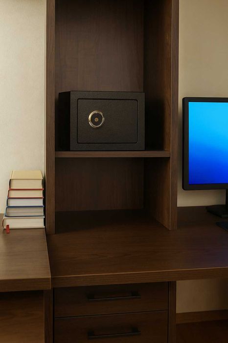 Sejf kasetka skrytka na zamek klucz solidny mocny domowy metal ścienny