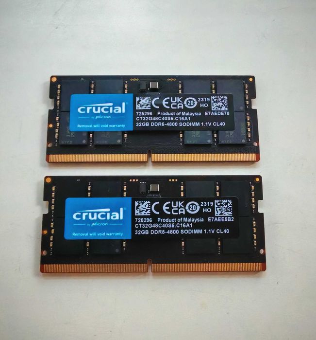 Оперативна пам'ять Crucial DDR5 64GB (2x32GB) 4800MHz SODIMM ноутбук