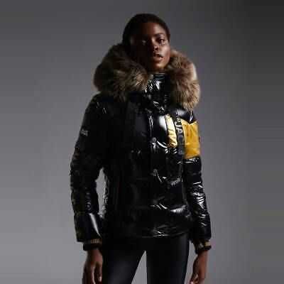 Пуховик JACK1T чорно-золотий з хутром M L