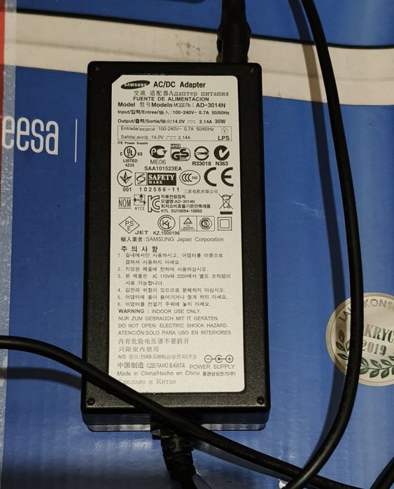 Oryginalny zasilacz SAMSUNG AD-3014N do monitora S19A100N i innych