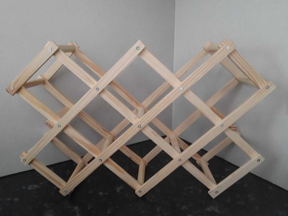 Garrafeira Kasa dobrável em madeira/bambu para 10 garrafas