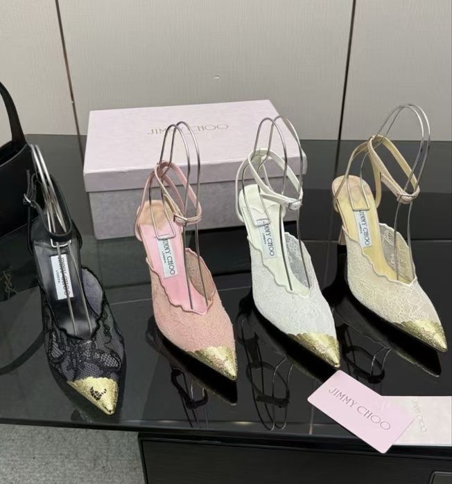 Туфлі Jimmy Choo. Кружевные туфли. Босоножки Лодочки