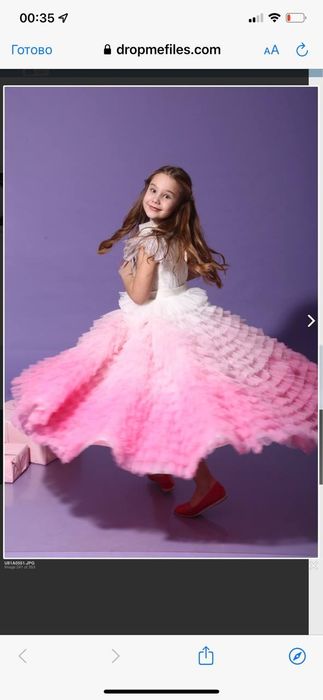 Изыканное платье для вашей принцессы,эксклюзив.Длина  110 см