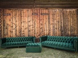 Sofa Kanapa Chesterfield zestaw 5+5+pufa z pojemnikiem Retro PRL Loft