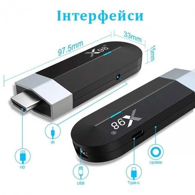 Смарт ТВ-стик X98 4K 2/16Гб (4/32) все настроено + 1460 ТВ каналов