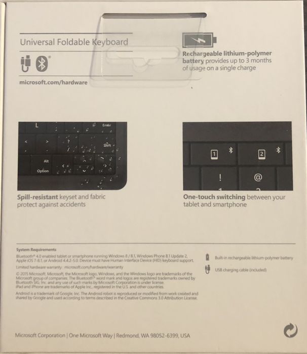Universal Foldable Keyboard - Teclado Dobrável Microsoft64283863030019122