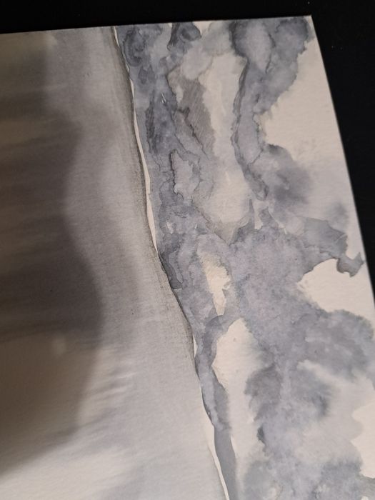 Pintura de paisagem aguarela 21 x 14,9 cm - NOVO