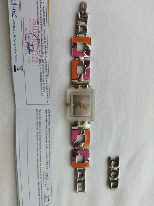 Relógio Swatch hot batik orange