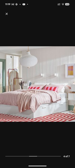 IKEA Brimnes bed, white, 140x200