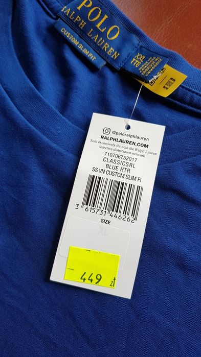 Polo Ralph Lauren lekko uszkodzony long sleeve, custom slim fit, XXL