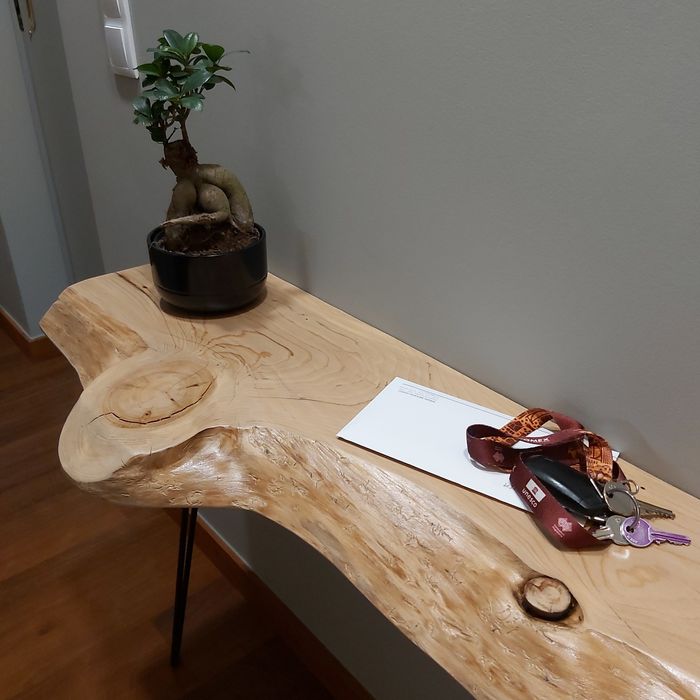 Consola de hall madeira natural 90 x 34 x 74 cm (outras medidas)