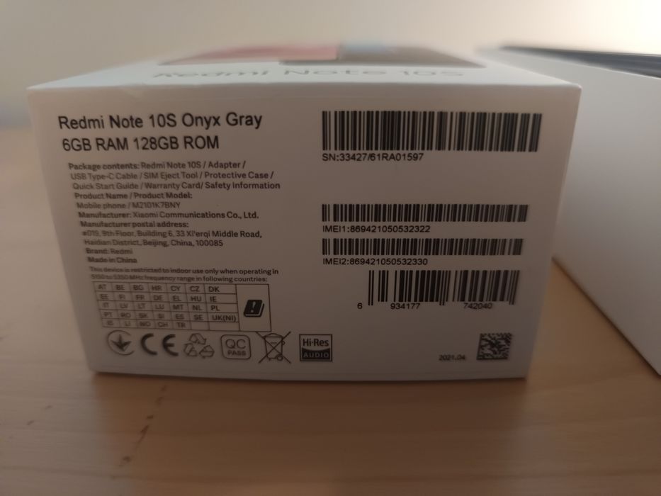 Xiaomi redmi note 10S NFC