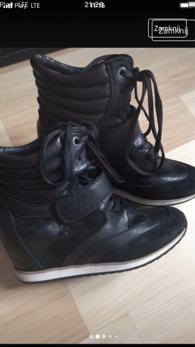 Simple botki skórzane r. 38/24 z wbudowanym koturnem.