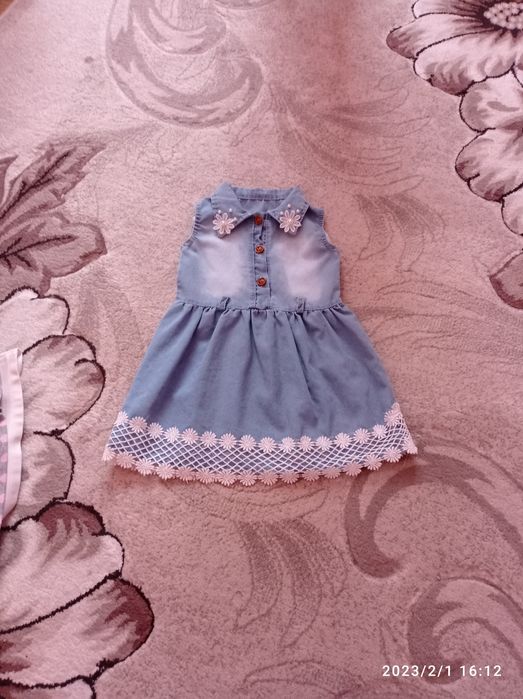 Сукня джинси реглан боді для дівчинки