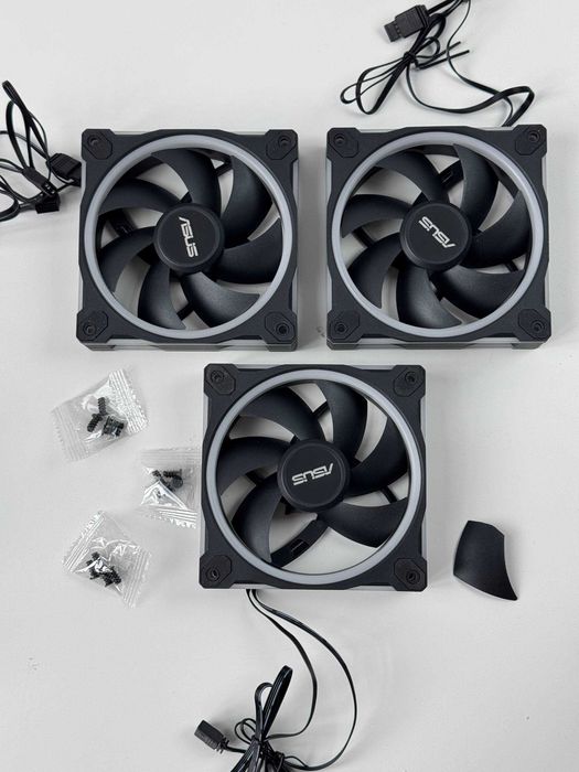 Zestaw wentylatorów obudowy ASUS Prime MR120 Black 3-in-1 ARGB - 3x120 mm, PWM Control, do 1600 obr./min, 58 CFM, 21dB (90DA00I0-B09020)