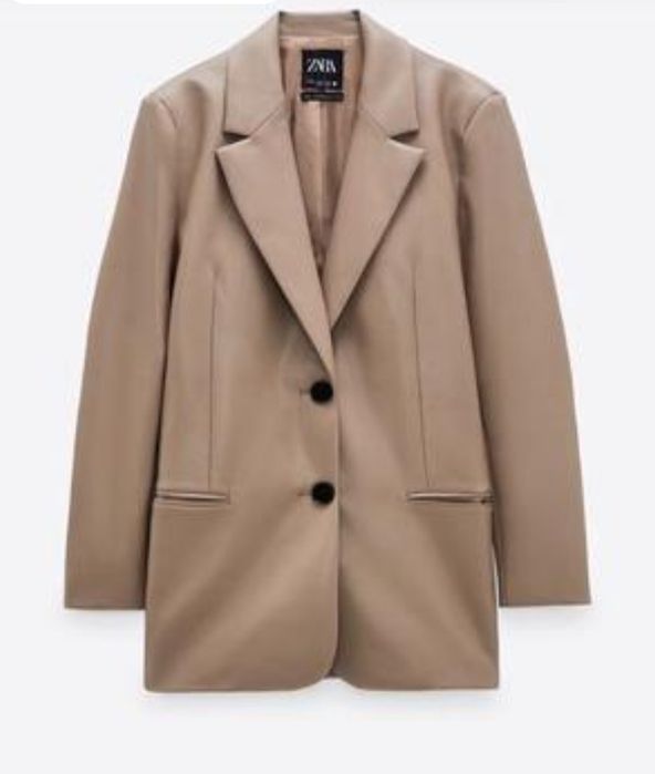 Піджак Zara екошкіра беж