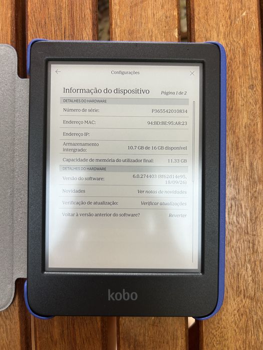 Kobo Clara BW com capa original