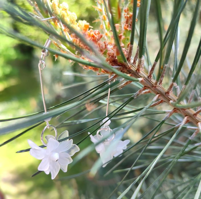 Kolczyki białe ślub wesele