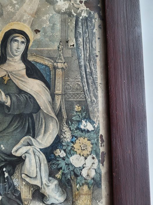Moldura com litofrafia NAP THOM de Santa Teresa de Jesus