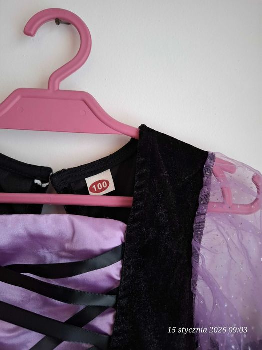 Strój Halloween Czarownica Sukienka Body Tiul r. 98 (2-3 lata)