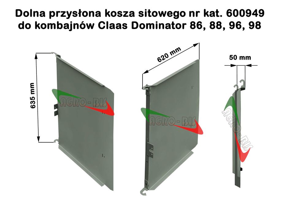 Dolna przysłona kosza sit. 600.949 Claas Dominator 86, 98