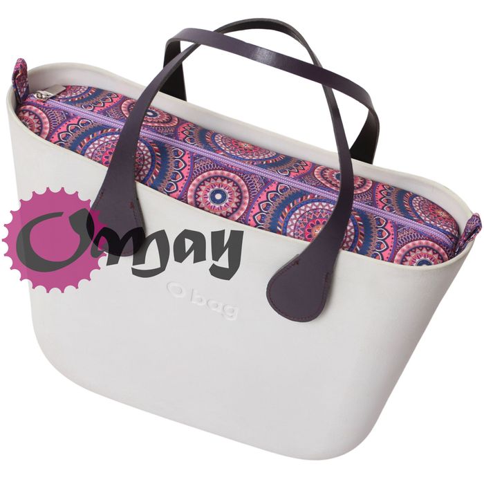 Fioletowy organizer do OBAG MINI mandale różowe 2 kieszenie wkład OMAY