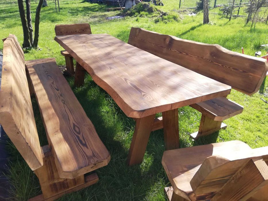 WYPRZEDAŻ! Góralskie Meble Ogrodowe z litego drewna, meble do ogrodu
