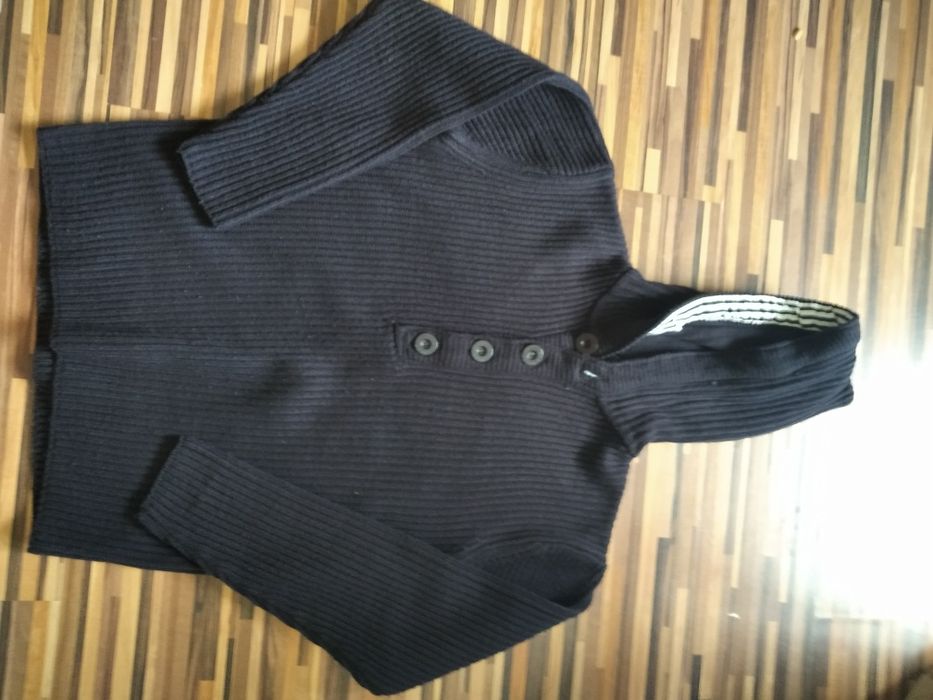 Super sweter granatowy z kapturem