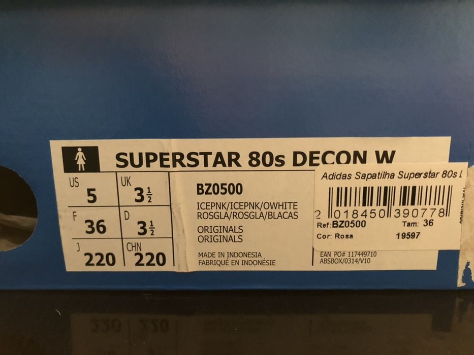 Sapatilhas SuperStar Adidas Cor-de-Rosa ORIGINAIS
