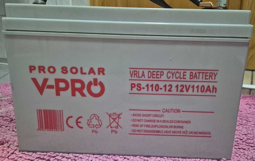akumulator V-pro żelowy 12v 110 Ag pro solar