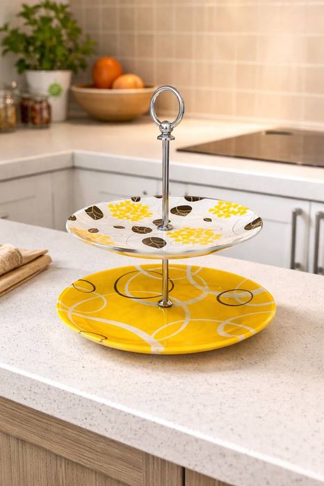 Етажерка для фруктів 2 яруси/підставка для цукерок/десертниця